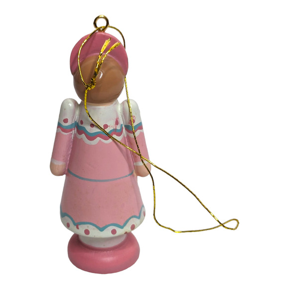 Avon 80s The Nutcracker 3in Clara Pink Vintage Wooden Christmas Ornament - Picture 5 of 9